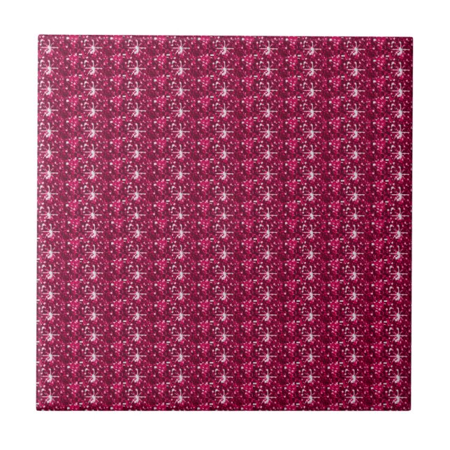 Azulejo Tile Maroon Purpurina (Frente)