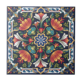 Azulejo Tile Otomano Floral Mandala Cerámica