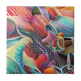 Azulejo Tile paisajístico surrealista