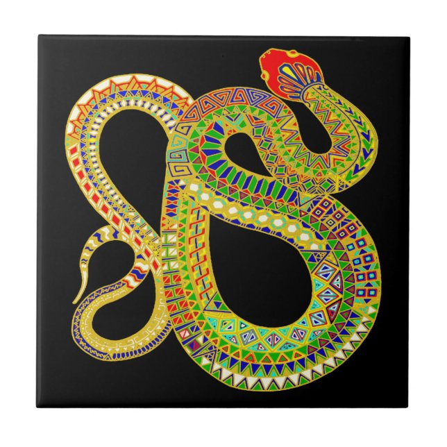 Azulejo Tile Rattlesnake del Suroeste (Frente)