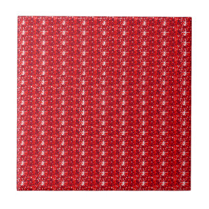 Azulejo Tile Red Purpurina