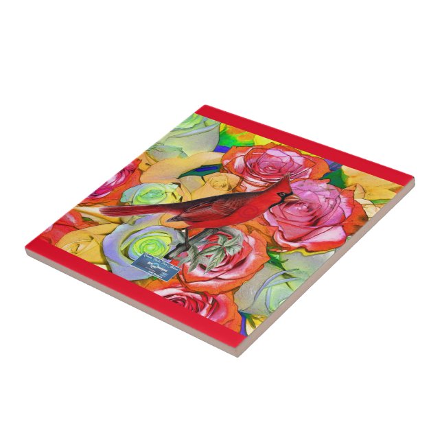 Azulejo Tile Red (Rosas cardinales) RFPMDesigns ©️ 2024 (Lado)