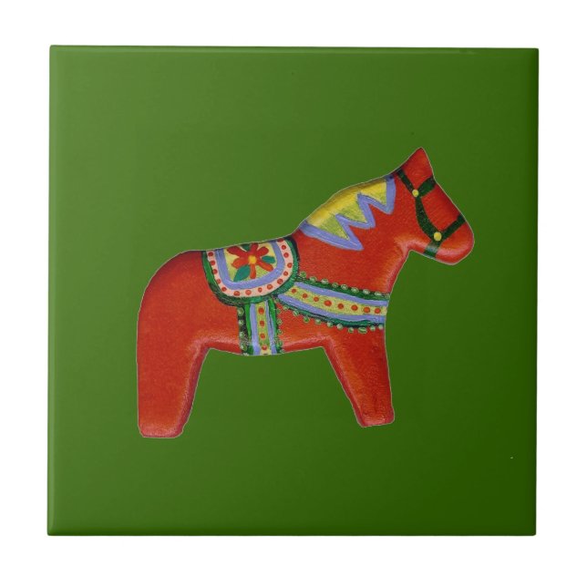 Azulejo Tile Rojo de Caballo de Derecha (Frente)