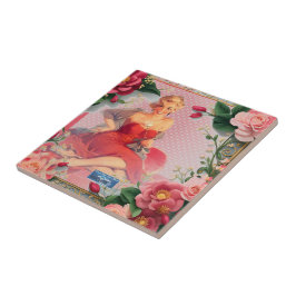 Azulejo Tile Rosa Framed (Dama en Rojo) RFPMDesigns ©️ 202