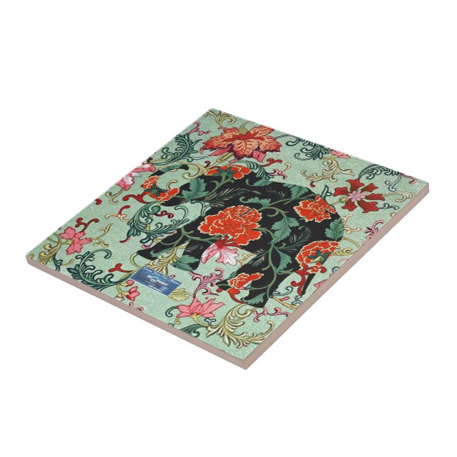 Azulejo Tile Sage (Elefante de Flores) RFPMDesigns ©️ 2024 (Lado)