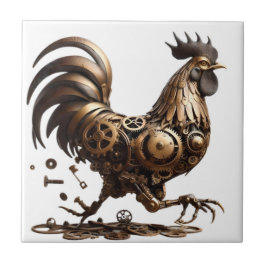 Azulejo Tile Steampunk Rooster