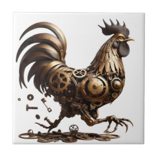 Azulejo Tile Steampunk Rooster
