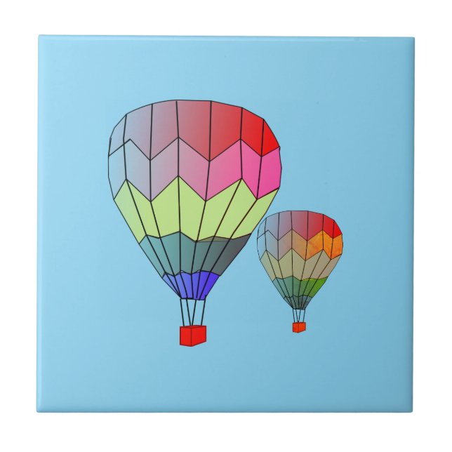 Azulejo Tile - Striped Hot Air Balloons (Frente)