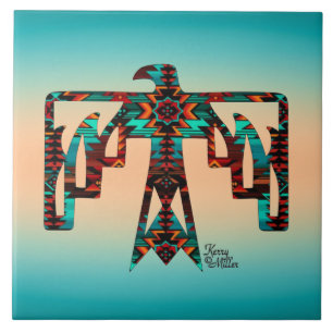 Azulejo Tile Tribal Thunderbird Ceramic