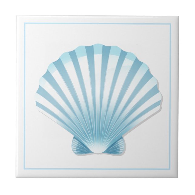 Azulejo Tile Trivet-Blue Shell (Frente)