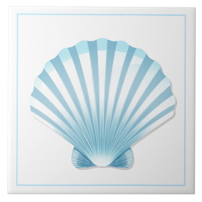 Azulejo Tile Trivet-Blue Shell (Frente)