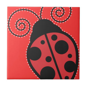Azulejo Tile Trivet Red Ladybug