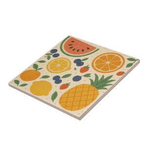 Azulejo Tile Tropical De Fruta De Verano - Ar Cerámico De 