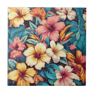 Azulejo Tile Tropical Floral Cerámico