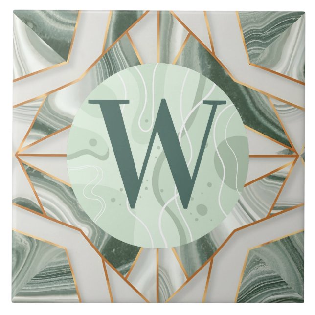 Azulejo Tile verde claro de mármol (Frente)