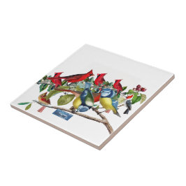 Azulejo Tile White (Árbol de aves) RFPMDesigns ©️ 2024