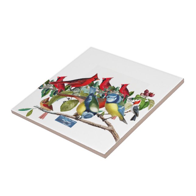 Azulejo Tile White (Árbol de aves) RFPMDesigns ©️ 2024 (Lado)