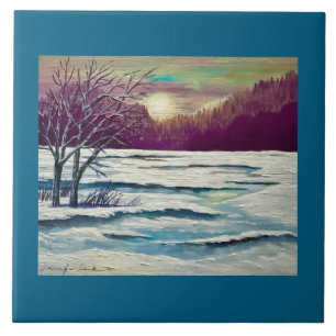 Azulejo Tile Winter Sunset