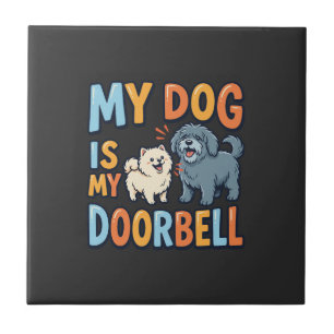 Azulejo Timbre de puerta divertido para amantes de perros