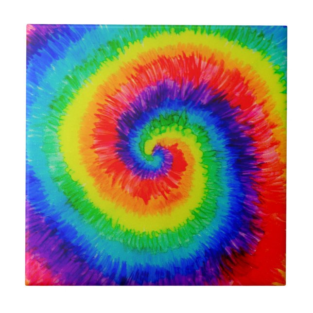 Azulejo Tinta del alcohol del teñido anudado del arco iris (Frente)