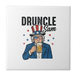 Azulejo Tío Borracho Sam Diseño Divertido de Cerveza Patri
