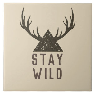 Azulejo Tipografía de astas de Stay Wild