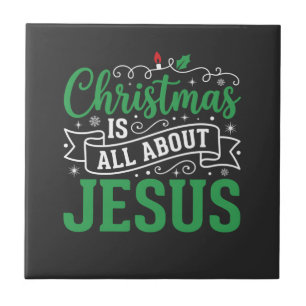 Azulejo Tipografía La Navidad se trata de Jesús