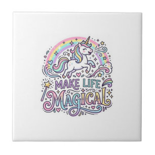 Azulejo Tipografía Vectorial Premium Unicornio Hace la Vid