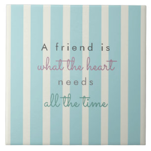 Azulejo tiras azules lindas cita de amistad con letra a ma