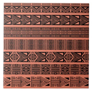 Azulejo Tiras modernas de patrones boho negro y rosa