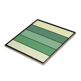 Azulejo Tiras Verdes Amarillas de Invierno en Papel Acuare