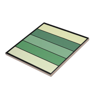 Azulejo Tiras Verdes Amarillas de Invierno en Papel Acuare