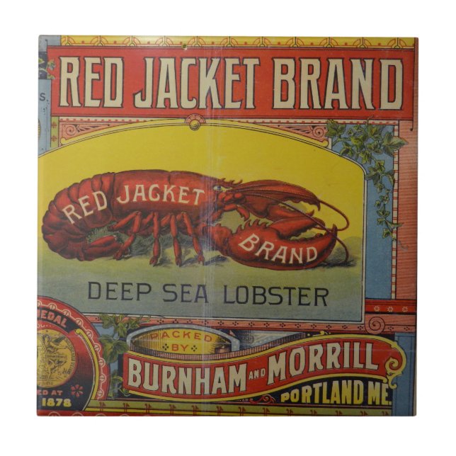 Azulejo Titular de la publicidad en bogavante Vintage (Frente)