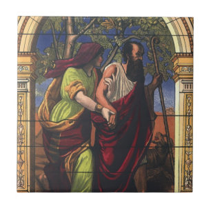 Azulejo Tobías ciego y su esposa Ana, Religión Antigua