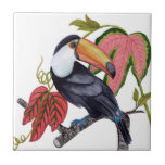 Azulejo Toco Toucan<br><div class="desc">Toco Toucan I de Melissa Wang. En una rama con hojas tropicales hay un solo tocano. | 164390Z</div>