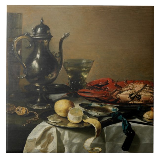 Azulejo Todavía vida, 1643 (aceite en el panel) (Frente)