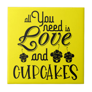 Azulejo Todo Lo Que Necesitas Es Amor Cupcakes Cita Amaril
