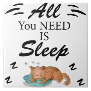 Azulejo Todo lo que necesitas es dormir Gracioso Citas Cer