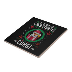 Azulejo Todo lo que quiero Navidades es Cute Corgi