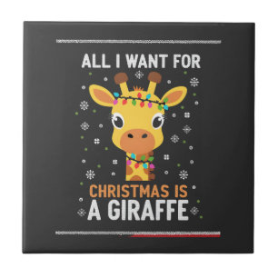 Azulejo Todo lo que quiero para Navidad es una jirafa Anim