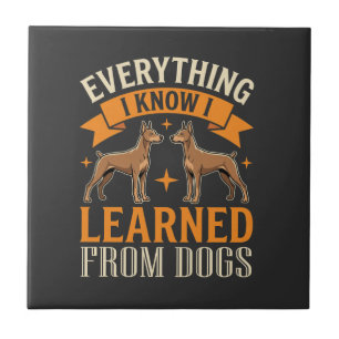 Azulejo Todo lo que sé lo aprendí de los perros