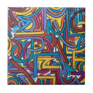 Azulejo Todos los caminos llegan allí-Arte abstracto pinta