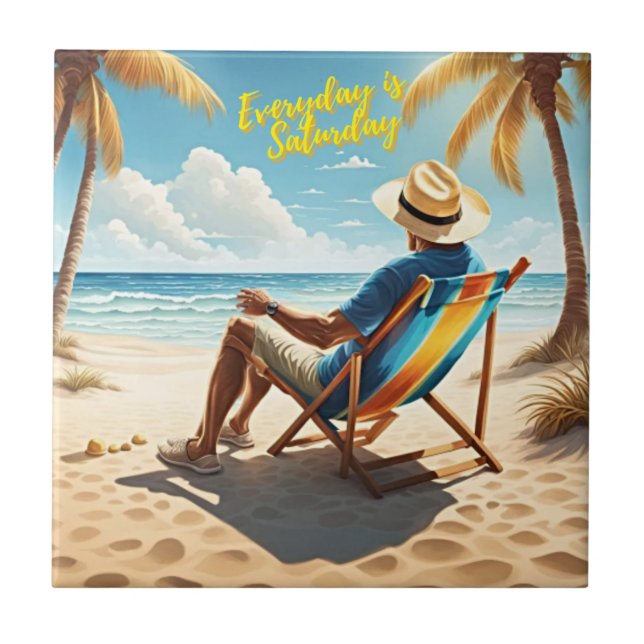 Azulejo Todos los días se retira el sábado (Frente)