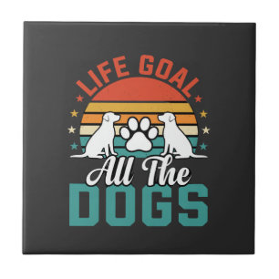 Azulejo Todos Los Perros Amante De Perros Retro