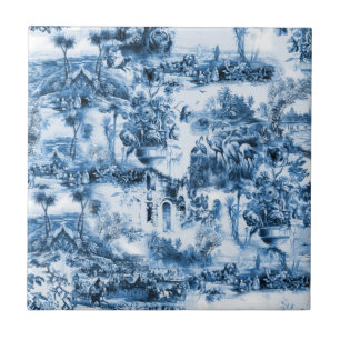 Azulejo Toile Chinoiserie, sauce azul, china azul