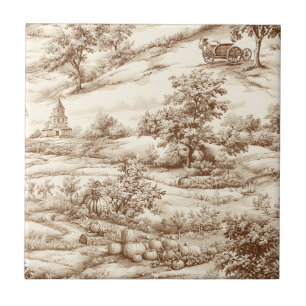 Azulejo Toile de campo de calabaza vintage cosecha (9)