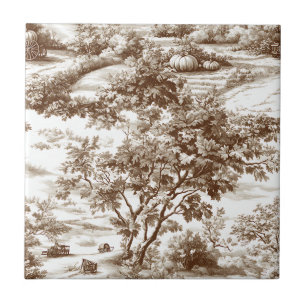 Azulejo Toile de granja Calabaza Cosecha País (6)