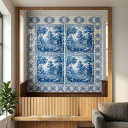 Azulejo Toile De Jouy Francesa Pastoral Vintage Pueblo Cam