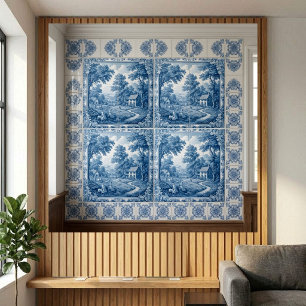 Azulejo Toile De Jouy Francesa Pastoral Vintage Pueblo Cam