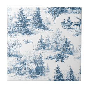 Azulejo Toile de Jouy Vintage de Invierno - Navidad Clásic